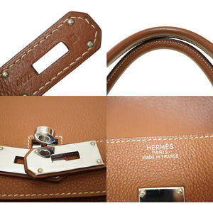 エルメス バーキン50 トゴ ゴールド シルバー金具 □L刻印 ハンドバッグ 0038【中古】HERMES