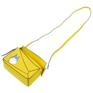 新品同様 ロエベ ジブリ となりのトトロ パズルバッグ ミニ ショルダー ハンドバッグ レザー イエロー 0041【中古】LOEWE ストラップ付