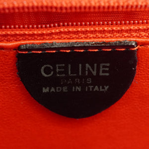 新品同様 セリーヌ ダブルフラップ ヴィンテージ ハンドバッグ レザー ブラック 黒 ゴールド金具 0042【中古】CELINE