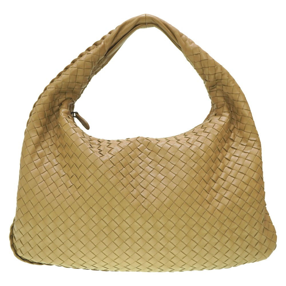美品 ボッテガヴェネタ ホーボー イントレチャート ワンショルダーバッグ ブラウン 0043【中古】BOTTEGAVENETA