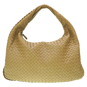 美品 ボッテガヴェネタ ホーボー イントレチャート ワンショルダーバッグ ブラウン 0043【中古】BOTTEGAVENETA