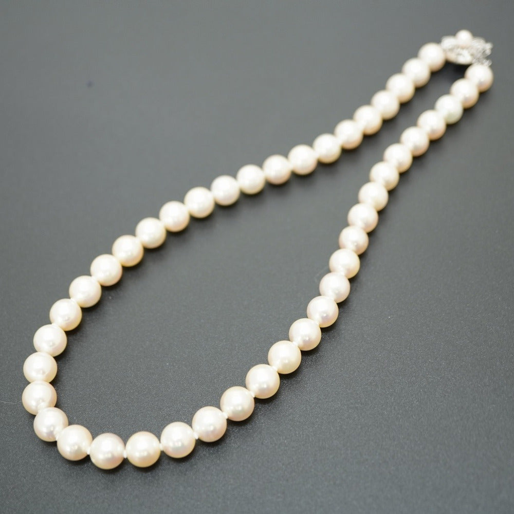 美品 本真珠 9mm パール ネックレス 真珠 アクセサリー 0045【中古】