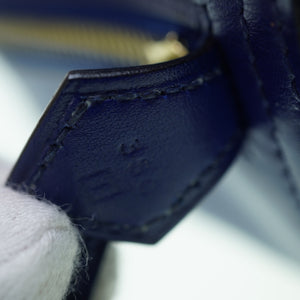 美品 エルメス プリュム 32 ボックスカーフ ブルーロイ ハンドバッグ ネイビー 紺 青 □I刻印 0046【中古】HERMES