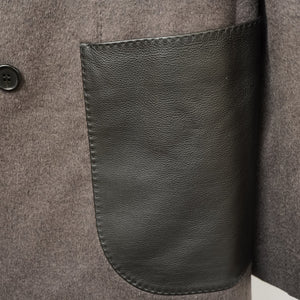 新品同様 ブリオーニ カシミヤ シルク ウール ダブルジャケット サイズ50 レザーポケット 0047【中古】Brioni メンズ