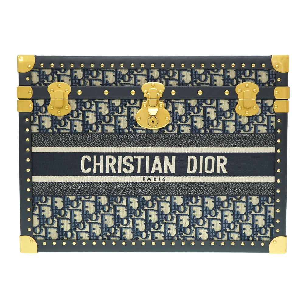 新品同様 ディオール × VESPA オブリーク トップケース トランク キャンバス ネイビー 紺 0052【中古】Dior