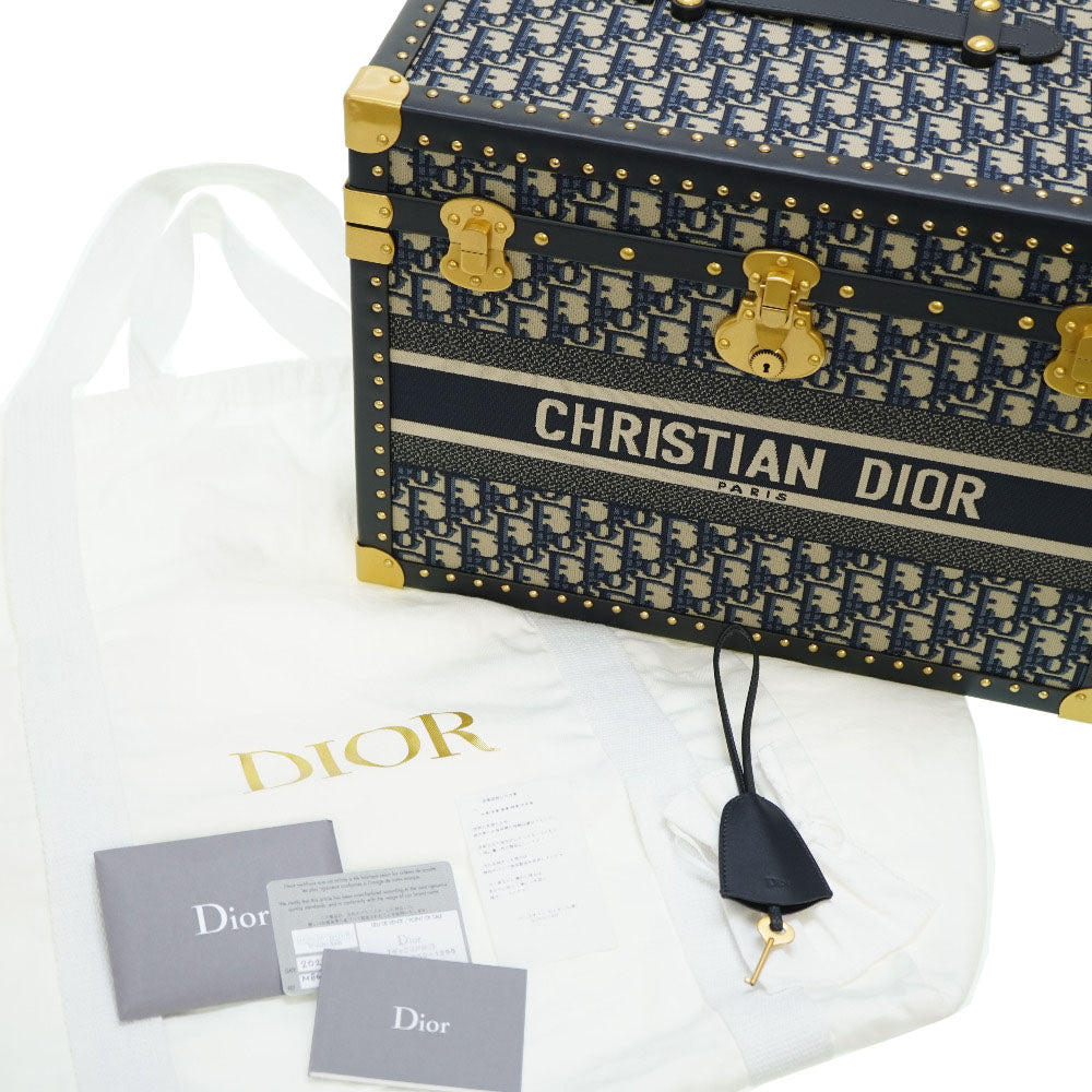 新品同様 ディオール × VESPA オブリーク トップケース トランク キャンバス ネイビー 紺 0052【中古】Dior