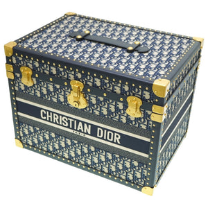 新品同様 ディオール × VESPA オブリーク トップケース トランク キャンバス ネイビー 紺 0052【中古】Dior