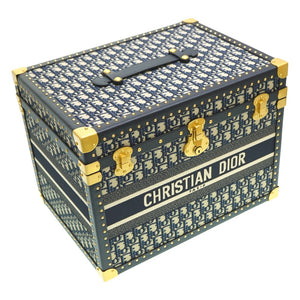 新品同様 ディオール × VESPA オブリーク トップケース トランク キャンバス ネイビー 紺 0052【中古】Dior