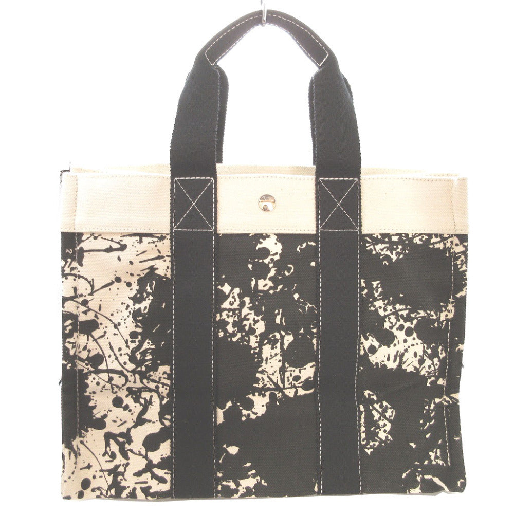 美品 エルメス ボラボラ PM シュバル キャンバス ホワイト 白 ブラック 黒 トートバッグ 0058【中古】HERMES