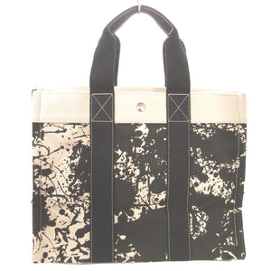 美品 エルメス ボラボラ PM シュバル キャンバス ホワイト 白 ブラック 黒 トートバッグ 0058【中古】HERMES