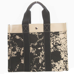 美品 エルメス ボラボラ PM シュバル キャンバス ホワイト 白 ブラック 黒 トートバッグ 0058【中古】HERMES