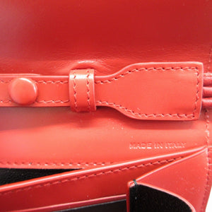 新品同様 ジルサンダー タングル レザー レッド 赤 ショルダー ウォレット バッグ 0059【中古】JIL SANDER