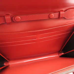 新品同様 ジルサンダー タングル レザー レッド 赤 ショルダー ウォレット バッグ 0059【中古】JIL SANDER