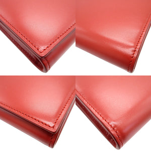 新品同様 ジルサンダー タングル レザー レッド 赤 ショルダー ウォレット バッグ 0059【中古】JIL SANDER