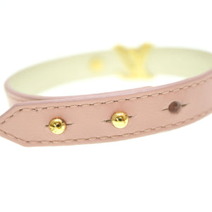 新品同様 ルイヴィトン LV アイコニック ブレスレット M8088F レザー/メタル ライトピンク LV アクセサリー 0063【中古】LOUIS VUITTON