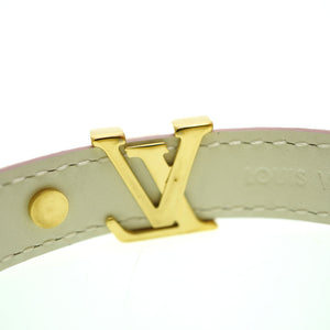 新品同様 ルイヴィトン LV アイコニック ブレスレット M8088F レザー/メタル ライトピンク LV アクセサリー 0063【中古】LOUIS VUITTON