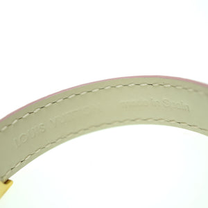 新品同様 ルイヴィトン LV アイコニック ブレスレット M8088F レザー/メタル ライトピンク LV アクセサリー 0063【中古】LOUIS VUITTON