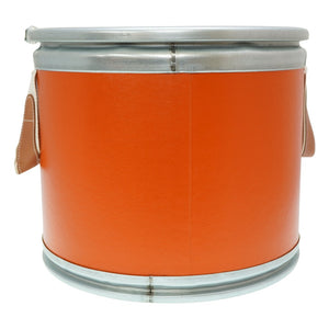 新品同様 エルメス サドルボックス 馬具入れ 缶 ハンドバッグ オレンジ 0064【中古】HERMES