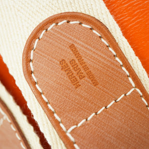 新品同様 エルメス サドルボックス 馬具入れ 缶 ハンドバッグ オレンジ 0064【中古】HERMES