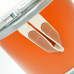 新品同様 エルメス サドルボックス 馬具入れ 缶 ハンドバッグ オレンジ 0064【中古】HERMES