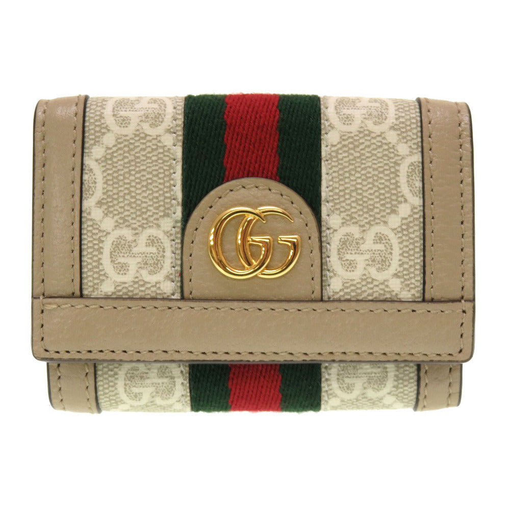 未使用 グッチ オフィディア GGキャンバス ベージュ 735099 三つ折り財布 財布 0065 【中古】 GUCCI