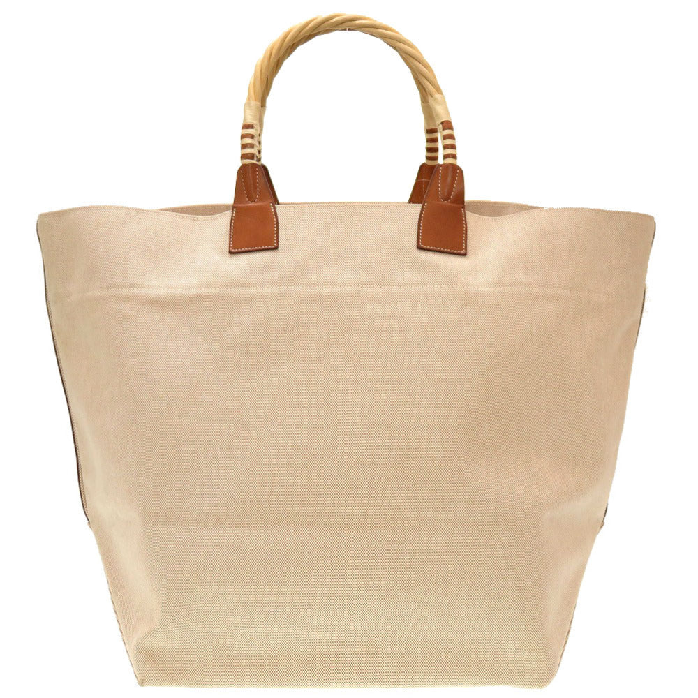 美品 エルメス スティープル トート ラージ キャンバス ベージュ トートバッグ バッグ 0084 【中古】 HERMES