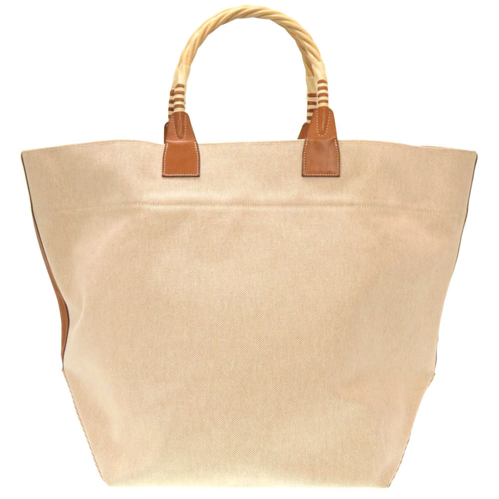 美品 エルメス スティープル トート ラージ キャンバス ベージュ トートバッグ バッグ 0084 【中古】 HERMES