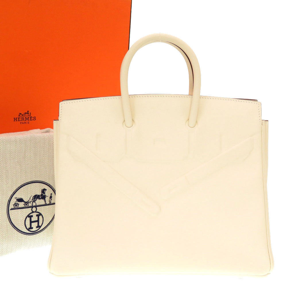 新品同様 エルメス シャドーバーキン25 ヴォ―スイフト ナタ シルバー金具 Z刻印(2021年製) ハンドバッグ 0086 【中古】 HERMES シャドウ バーキン25 バーキンシャドー25