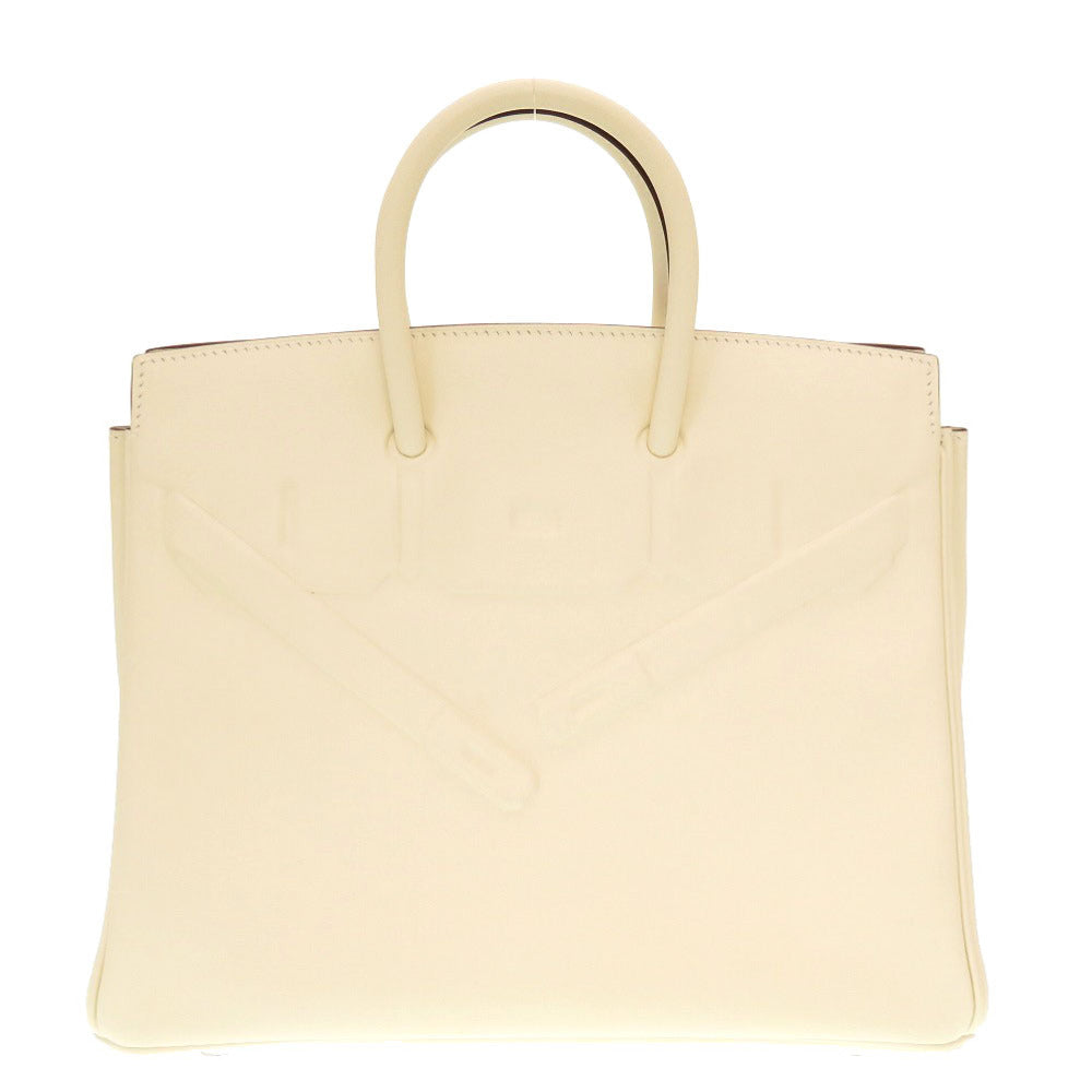 新品同様 エルメス シャドーバーキン25 ヴォ―スイフト ナタ シルバー金具 Z刻印(2021年製) ハンドバッグ 0086 【中古】 HERMES シャドウ バーキン25 バーキンシャドー25