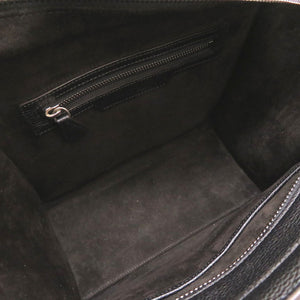 美品 セリーヌ ラゲージ マイクロショッパー レザー ブラック シルバー金具 ハンドバッグ 黒 0093 【中古】 CELINE