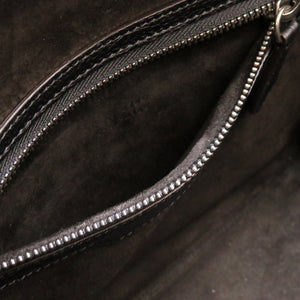 美品 セリーヌ ラゲージ マイクロショッパー レザー ブラック シルバー金具 ハンドバッグ 黒 0093 【中古】 CELINE