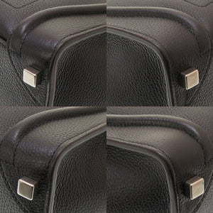 美品 セリーヌ ラゲージ マイクロショッパー レザー ブラック シルバー金具 ハンドバッグ 黒 0093 【中古】 CELINE