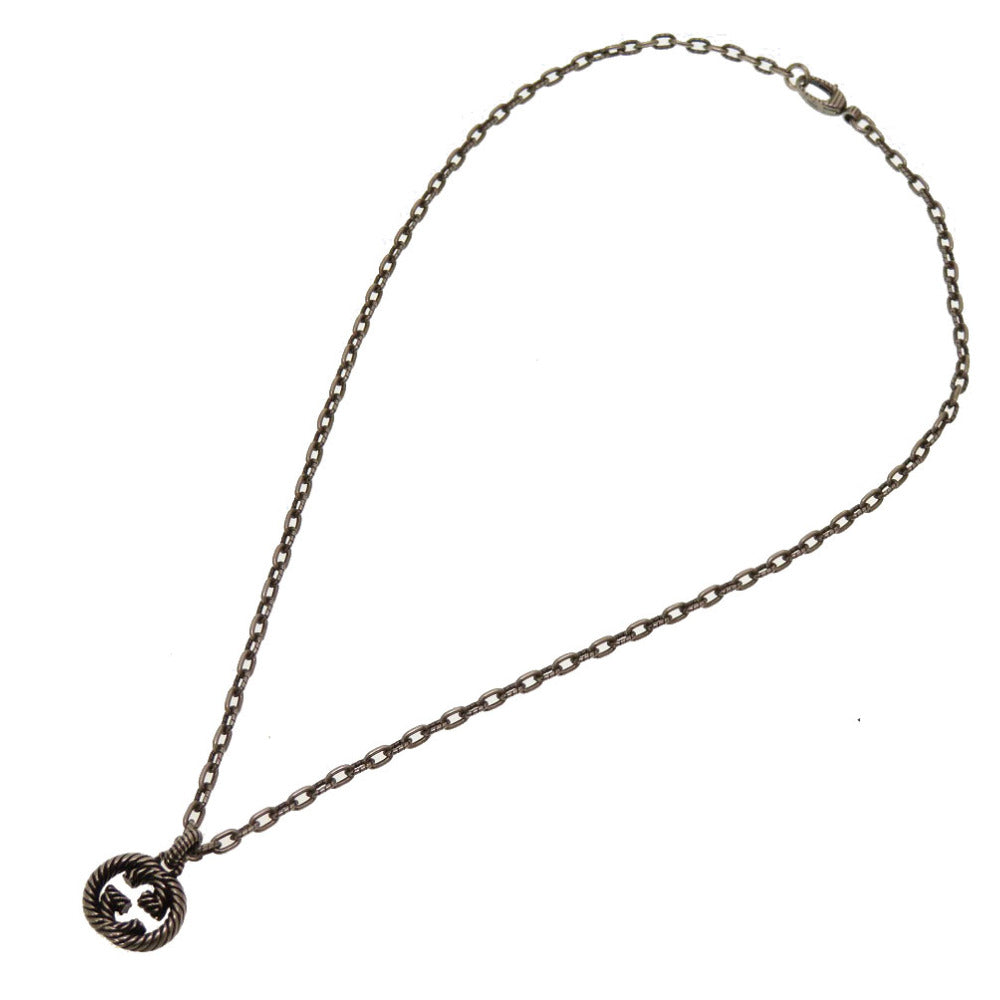 美品 グッチ インターロッキングG シルバー925 ネックレス アクセサリー 0097 【中古】 GUCCI メンズ