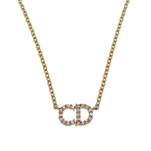 新品同様 クリスチャン ディオール クレールディーリュヌ ロゴ CD N0717CDLCY_D301 ゴールド ストーン ネックレス アクセサリー 0098 【中古】 Christian Dior