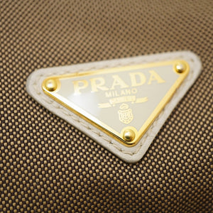 美品 プラダ ロゴジャガード ワンショルダーバッグ BR4944 ホーボー キャンバス/レザー ブラウン 0104【中古】PRADA