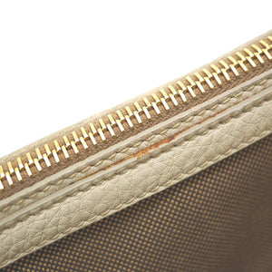 美品 プラダ ロゴジャガード ワンショルダーバッグ BR4944 ホーボー キャンバス/レザー ブラウン 0104【中古】PRADA