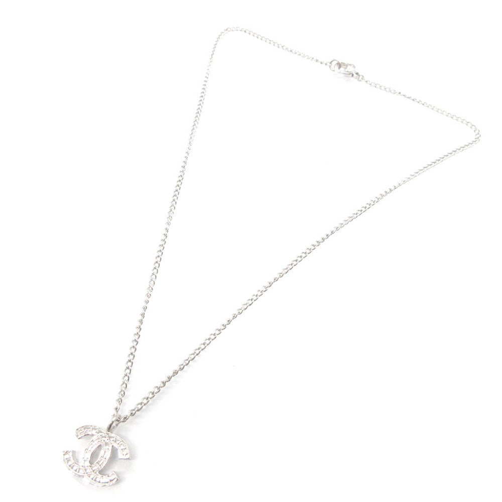 美品 シャネル ココマーク チョコバー 07V(2007年製) メタル シルバー ネックレス 0108【中古】CHANEL