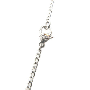 美品 シャネル ココマーク チョコバー 07V(2007年製) メタル シルバー ネックレス 0108【中古】CHANEL
