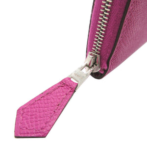 新品同様 エルメス アザップミニ A刻印(2017年製) ヴォーエプソン ローズパープル コイン カードケース 0109【中古】HERMES