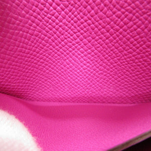 新品同様 エルメス アザップミニ A刻印(2017年製) ヴォーエプソン ローズパープル コイン カードケース 0109【中古】HERMES