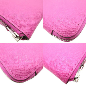 新品同様 エルメス アザップミニ A刻印(2017年製) ヴォーエプソン ローズパープル コイン カードケース 0109【中古】HERMES