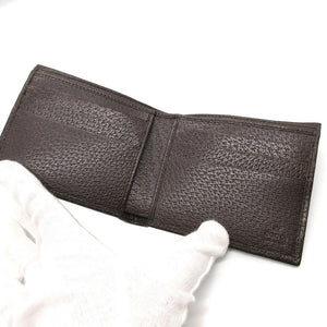 未使用 グッチ 138042 GGスプリーム レザー ベージュ ブラウン 茶 2つ折り財布 札入れ 財布 0114【中古】GUCCI