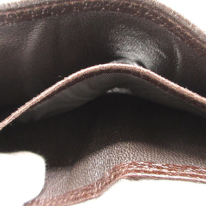 未使用 グッチ 138042 GGスプリーム レザー ベージュ ブラウン 茶 2つ折り財布 札入れ 財布 0114【中古】GUCCI