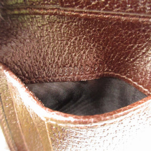 未使用 グッチ 138042 GGスプリーム レザー ベージュ ブラウン 茶 2つ折り財布 札入れ 財布 0114【中古】GUCCI