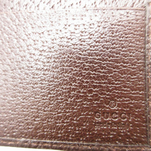 未使用 グッチ 138042 GGスプリーム レザー ベージュ ブラウン 茶 2つ折り財布 札入れ 財布 0114【中古】GUCCI