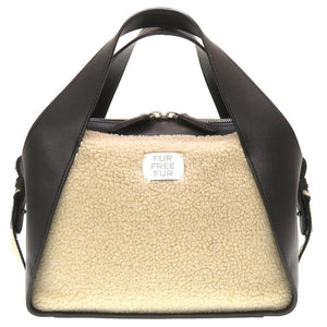 新品同様 ステラマッカートニー アルターナッパ ファー ブラック 黒 アイボリー トート ショルダーバッグ 0117【中古】STELLA McCARTNEY