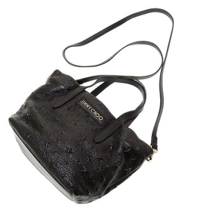 ジミーチュウ サラ スタースタッズ ミニ レザー ブラック 黒 2way トートバッグ 0121【中古】JIMMY CHOO