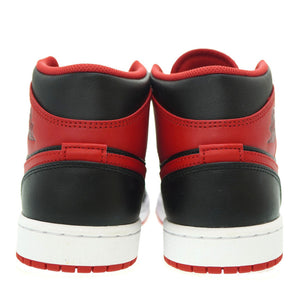 新品同様 ナイキ エアジョーダン1 ミッド スニーカー DQ8426-060 スニーカー 25.5 レザー ブラック 0129【中古】NIKE AIR JORDAN 1 MID メンズ