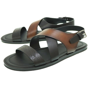 未使用品 ベルルッティ シフノス サンダル レザー ブラック/ブラウン サイズ10.5 シューズ 0130【中古】BERLUTI メンズ