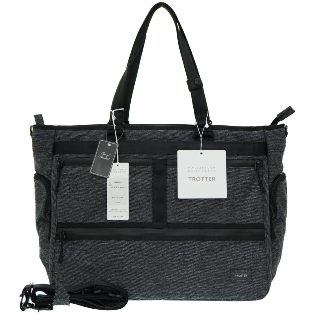 未使用 マッキントッシュ フィロソフィー トロッター ビジネスバッグ トートバッグ グレー ブリーフケース ショルダーストラップ付 0132【中古】MACKINTOSH PHILOSOPHY